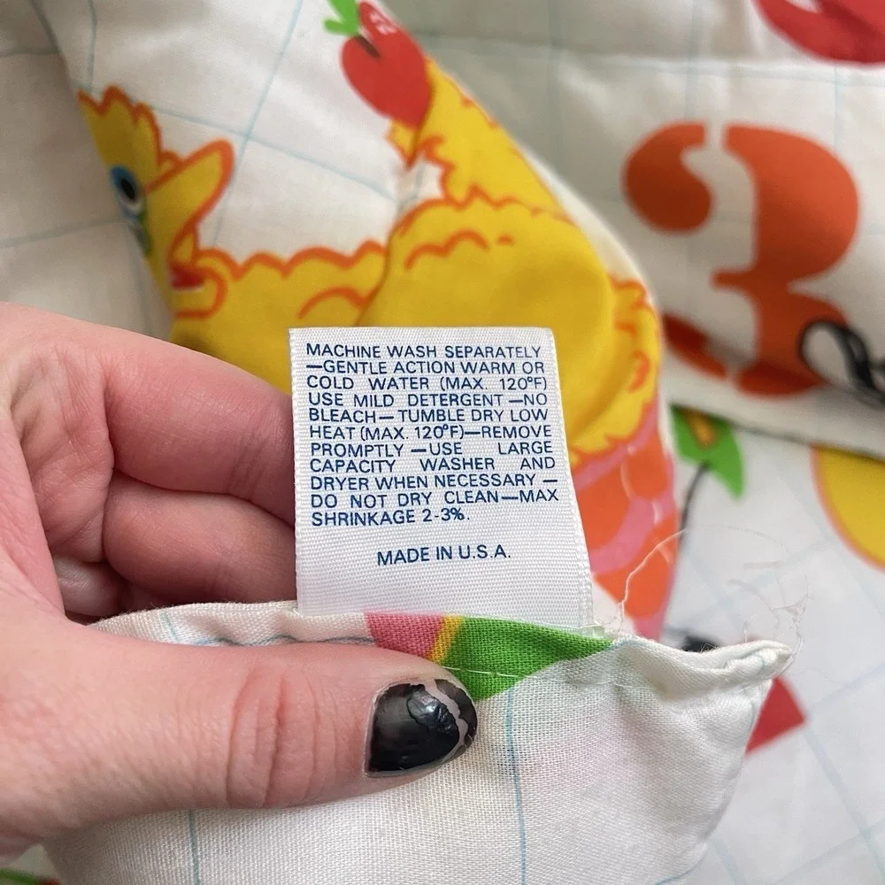 VTG Stevens Sesame Street ABC Blanket Comforter Big Bird Cookie Monster 58x75